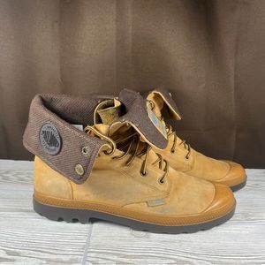 Palladium Baggy Tan Leather Gussett Waterproof Fold Down Boot Mens 12